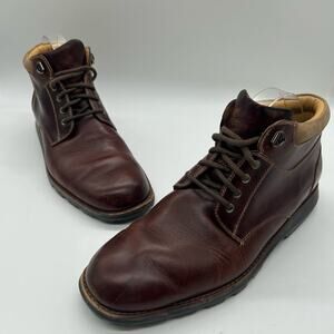 Johnston & Murphy Boots Mens 8M Brown Leather Lace Up Chukka‎ Distressed Boots